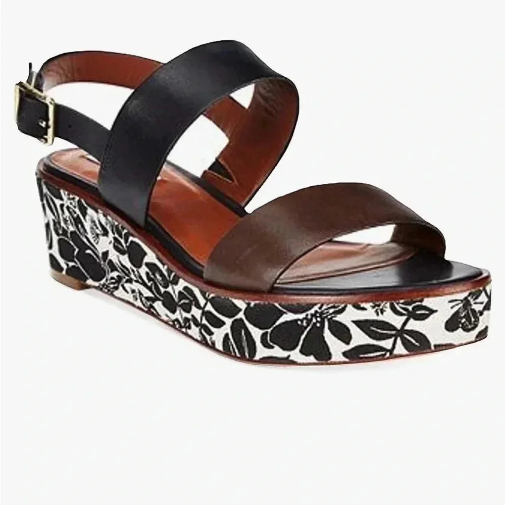Cole Haan Women's Cambon Platform Dress Sandal Black/Floral Print Size 8.5
